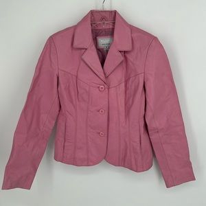 Wilson’s Leather Barbie Pink Maxima Blazer Jacket Y2K Size Small